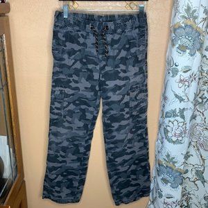 Boys Lined Camo Drawstring Pants Size L 12/14